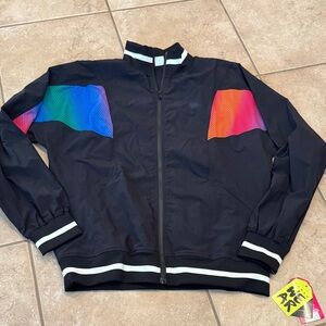 Zumba Fitness Black Windbreaker with Vibrant Panels